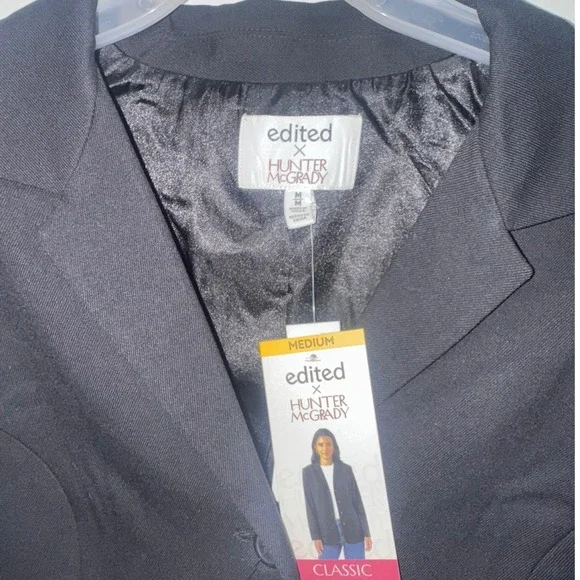 Edited x Hunter McGrady Womens Classic Blazer Black 4-Button Jacket Medium NWT - Picture 6 of 7